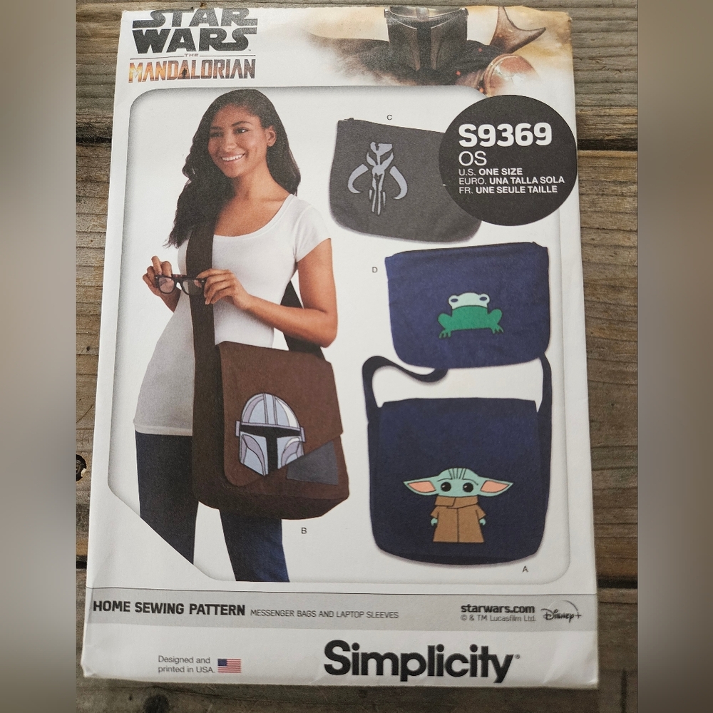 Star Wars navy blue and brown messenger bag sewing pattern